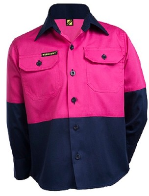 women's pink hi vis work shirts